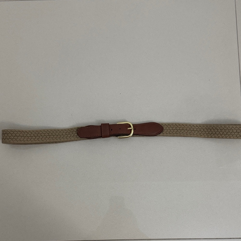 West Marine Tan Macrame Belt with leather Size 46